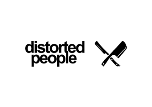 Es wird ein Logo von distorted people dargestellt.
